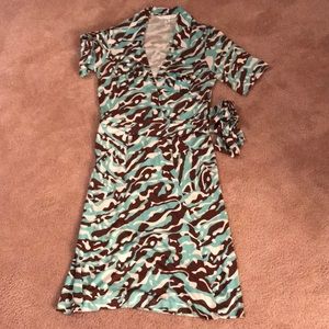 DVF Camo Wrap Dress